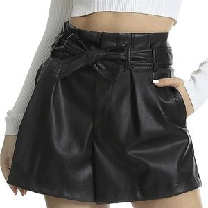 NWT! Fahsyee faux leather shorts